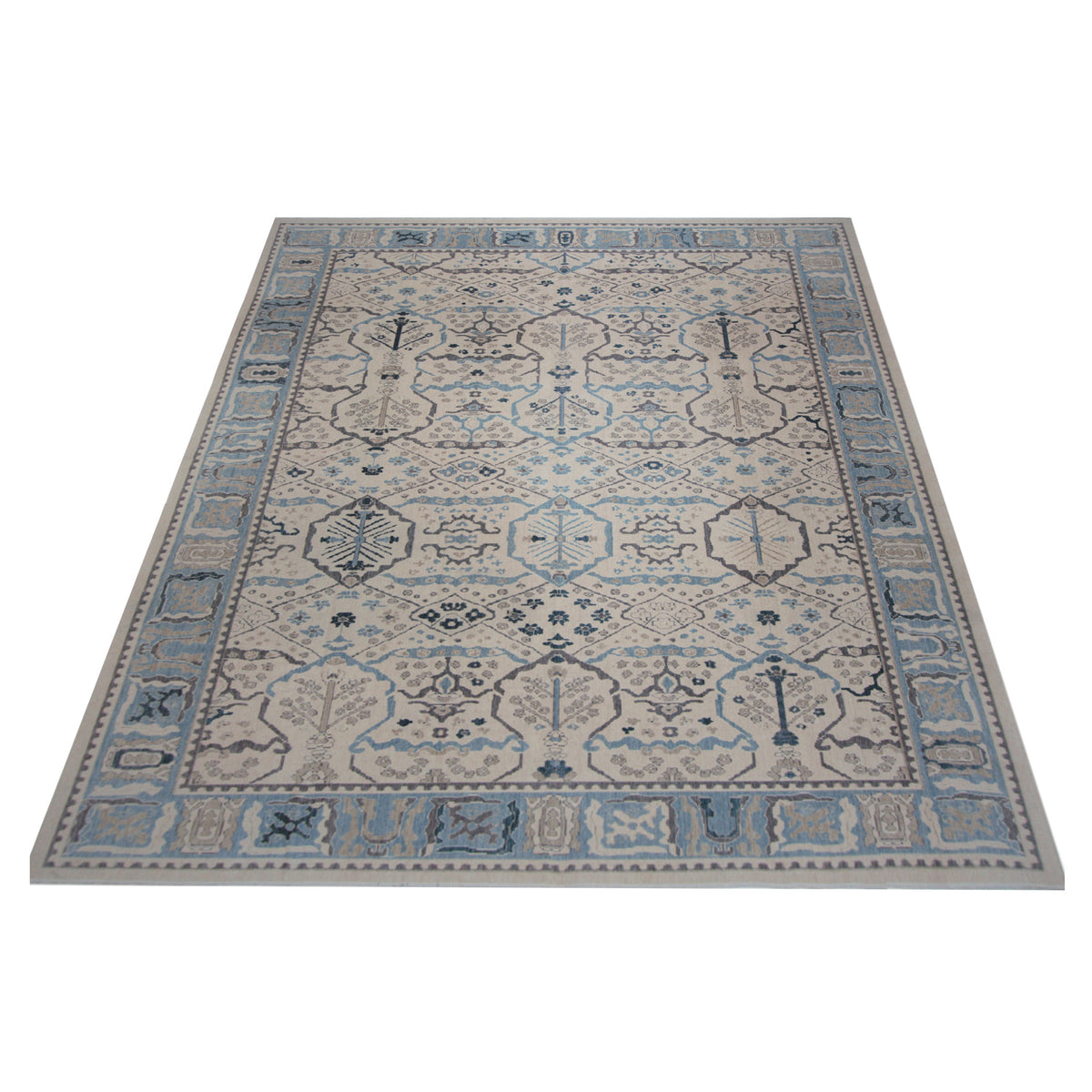 Pacific California 43057 Beige Grey Transitional Hand Finished Rugs