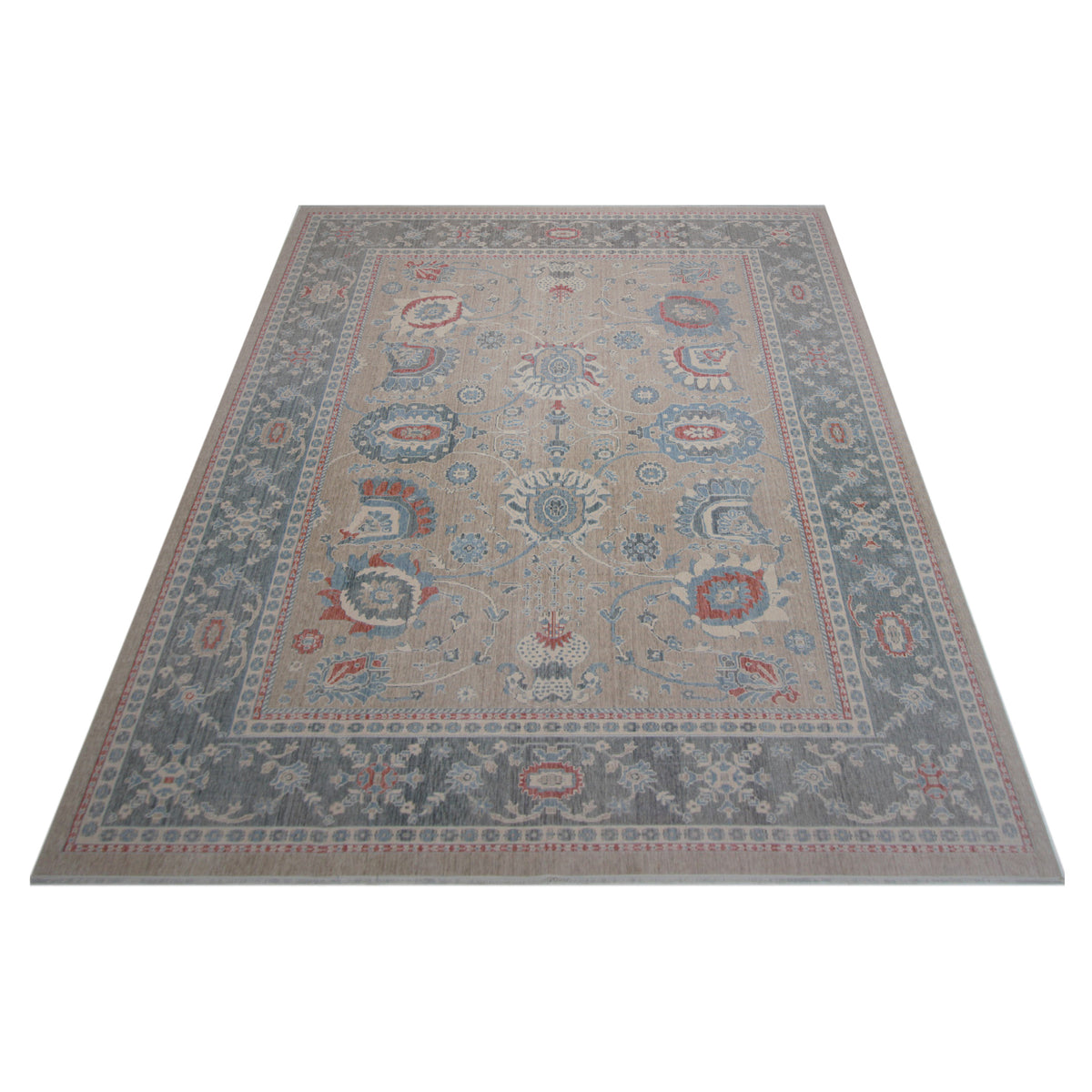 Pacific California 43061 Beige Grey Transitional Hand Finished Rugs