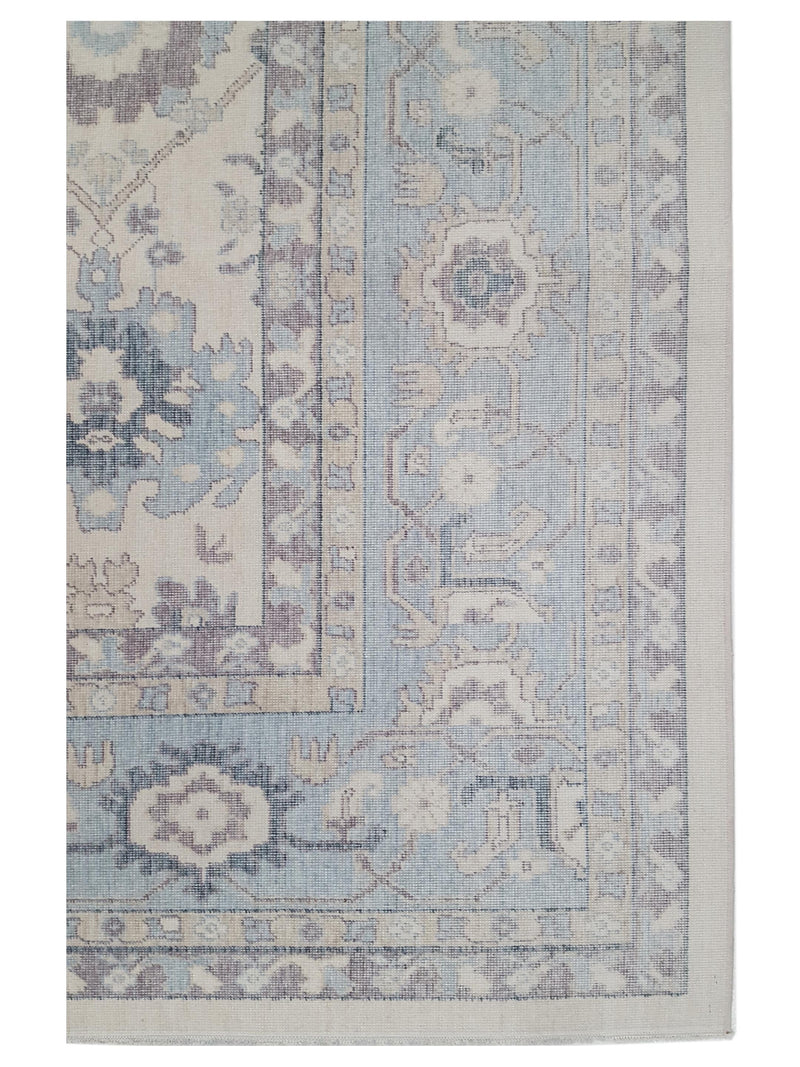 Pacific California 43072 Beige Blue Transitional Hand Finished Rugs