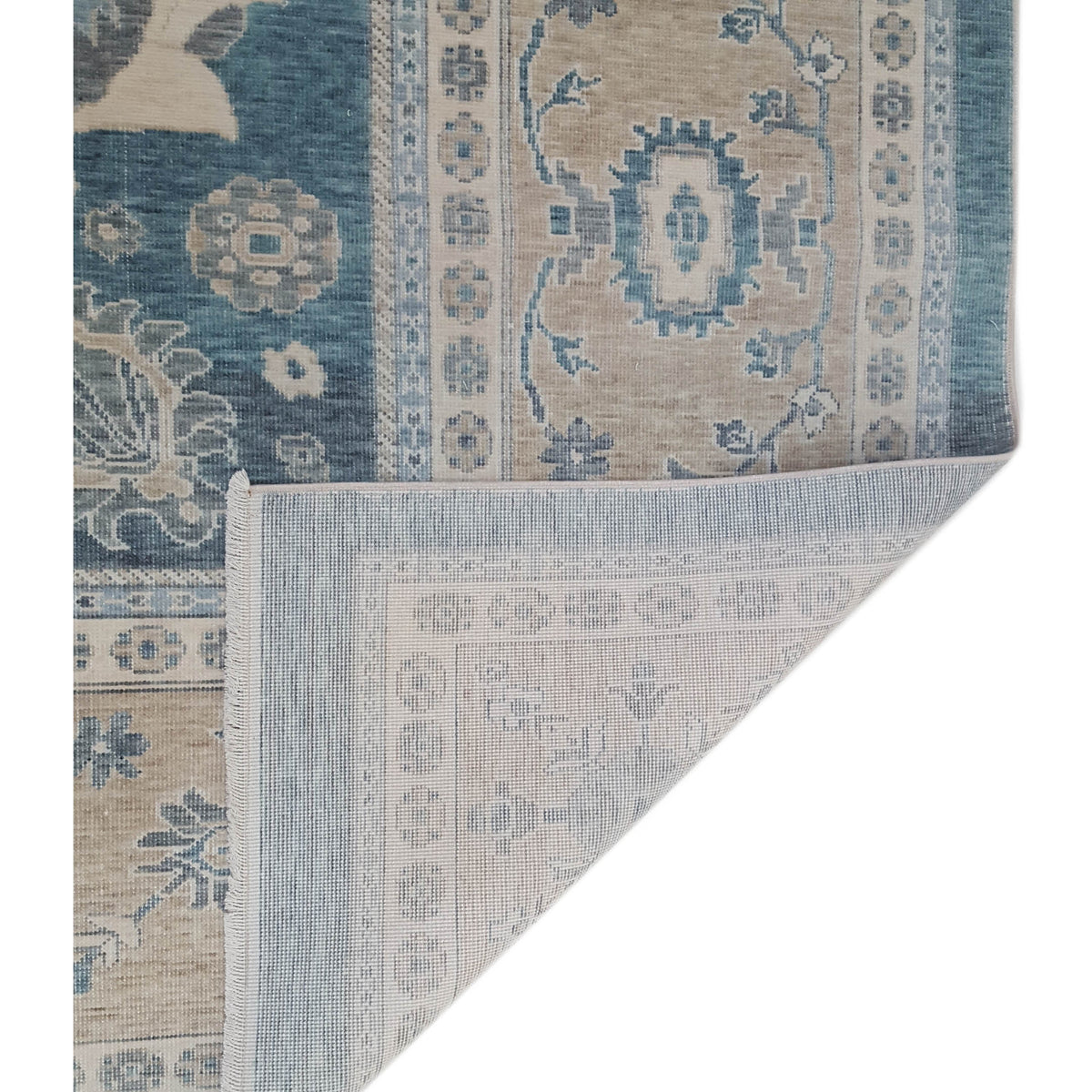 Pacific California 43073 Peacock Beige Transitional Hand Finished Rugs