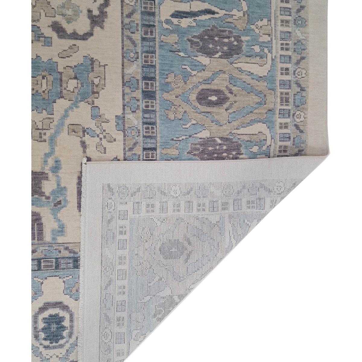 Pacific California 43077 Beige Blue Transitional Hand Finished Rugs