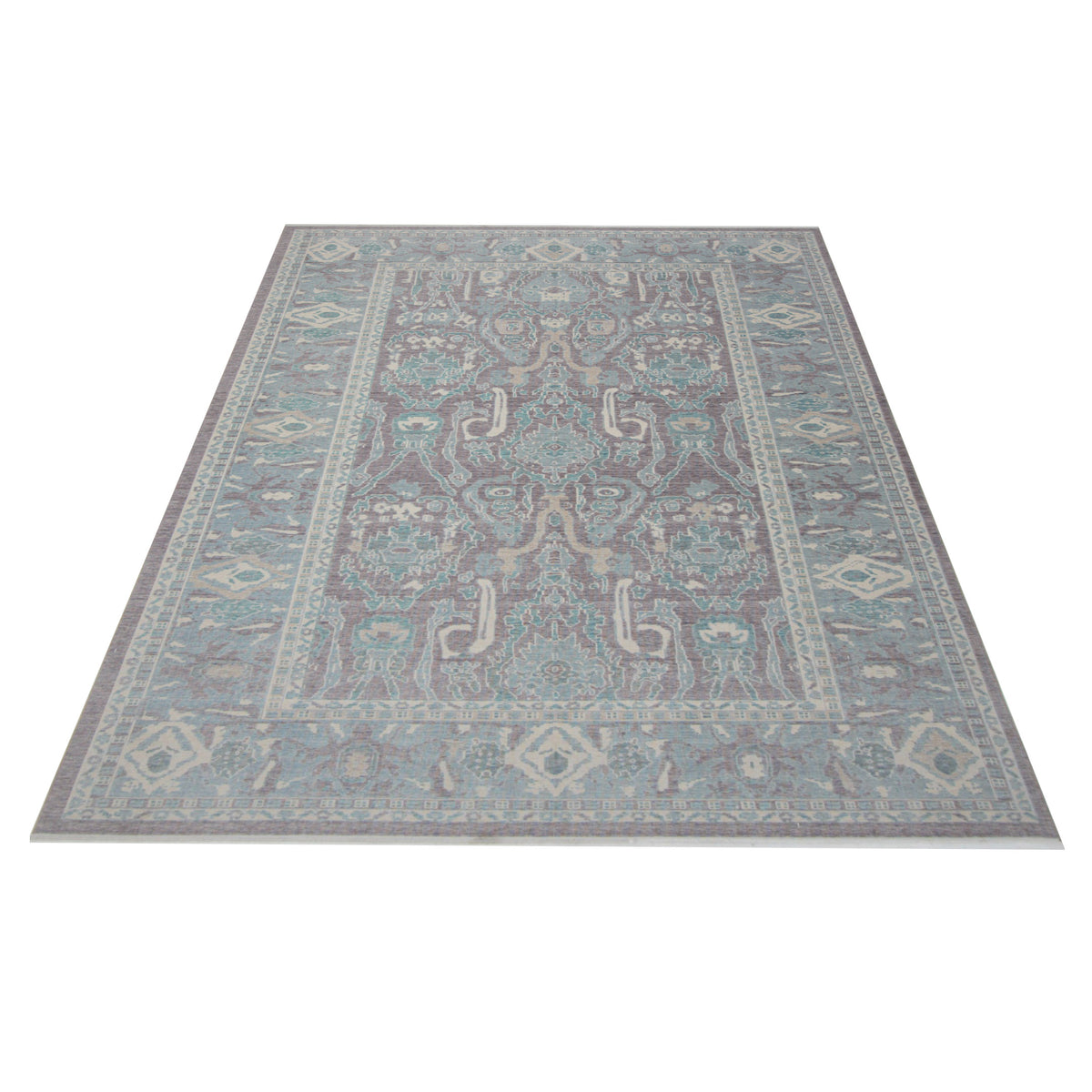 Pacific California 43079 Amethyst Green Blue Transitional Hand Finished Rugs