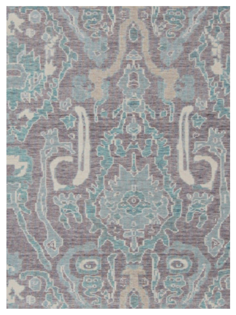 Pacific California 43079 Amethyst Green Blue Transitional Hand Finished Rugs