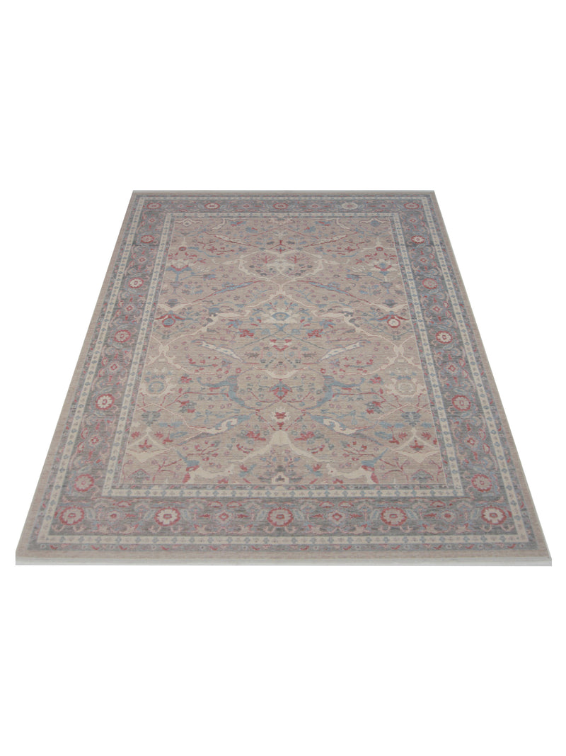 Pacific California 43081 Beige Orange Transitional Hand Finished Rugs