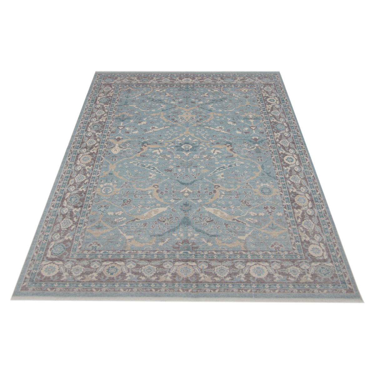 Pacific California 43082 Turquoise Amethyst Transitional Hand Finished Rugs