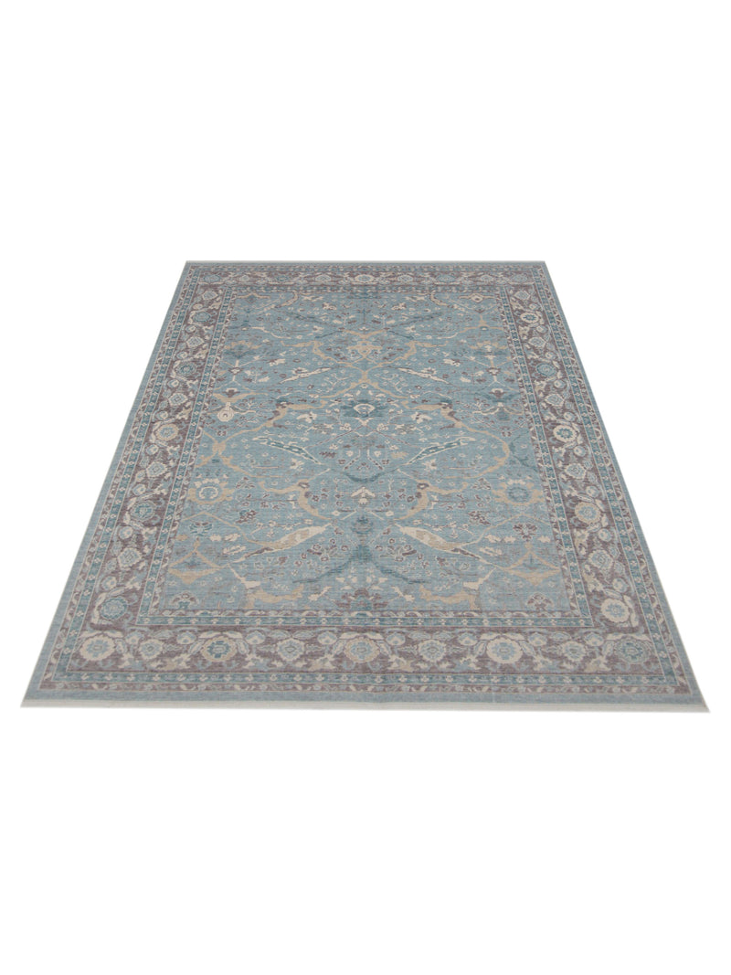 Pacific California 43082 Turquoise Amethyst Transitional Hand Finished Rugs
