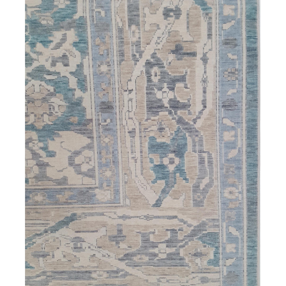 Pacific California 43083 Turquoise Beige Transitional Hand Finished Rugs