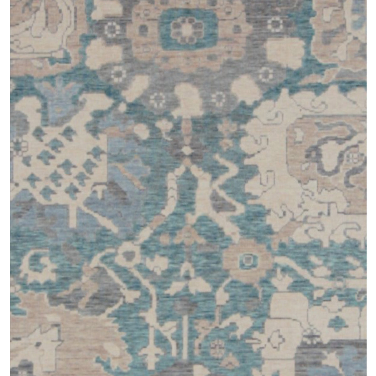 Pacific California 43083 Turquoise Beige Transitional Hand Finished Rugs