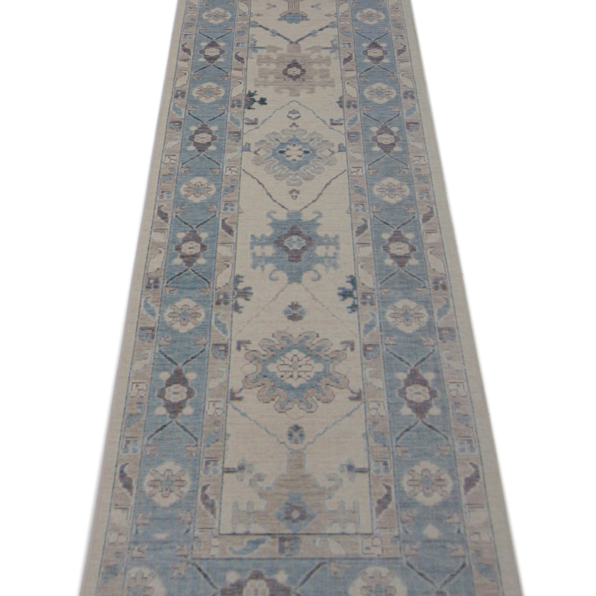 Pacific California 43091 Beige Teal Transitional Hand Finished Rugs