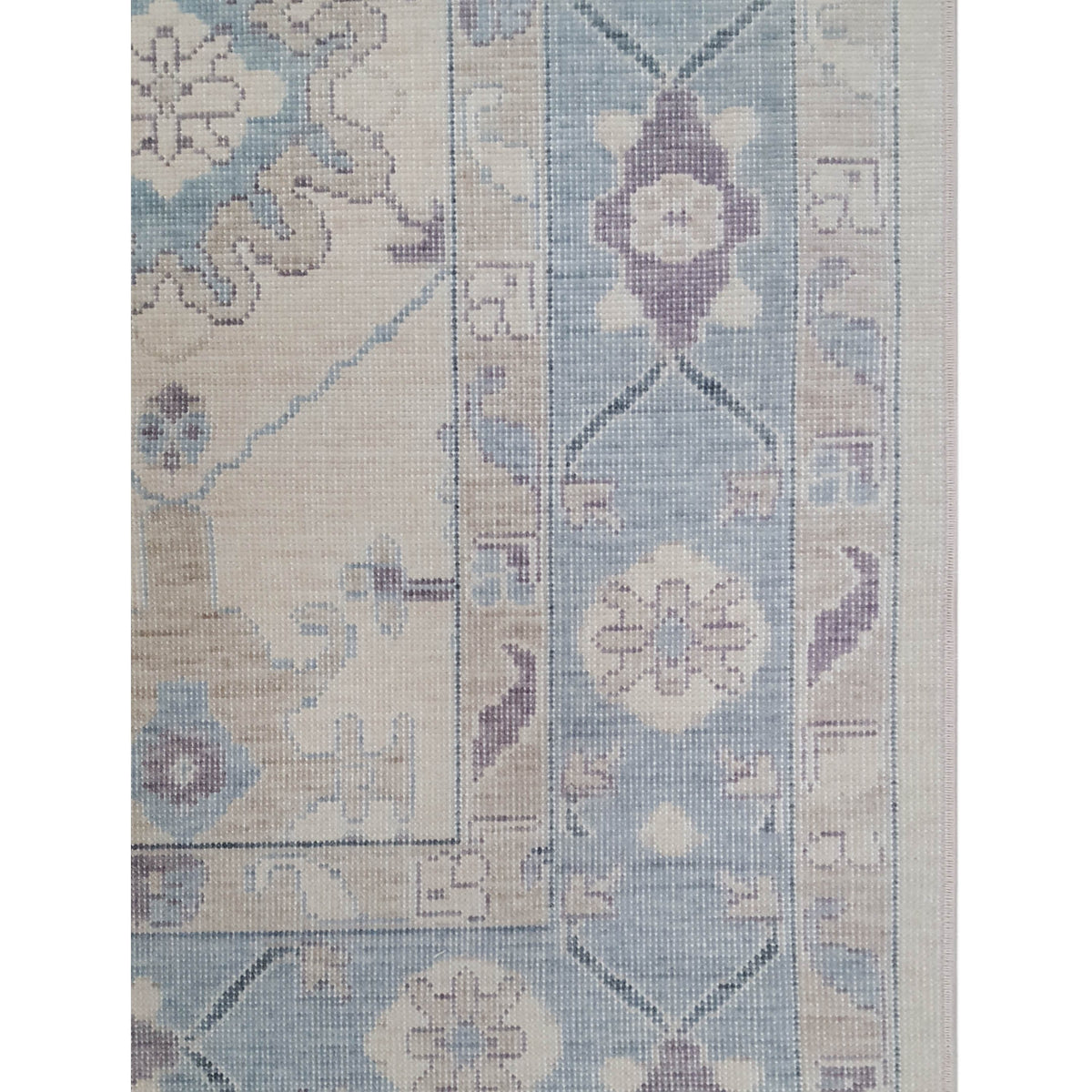 Pacific California 43091 Beige Teal Transitional Hand Finished Rugs