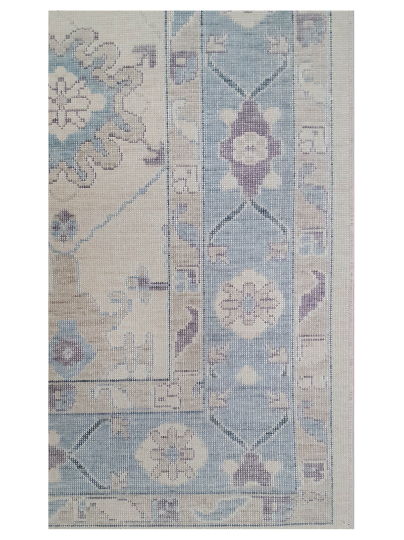 Pacific California 43091 Beige Teal Transitional Hand Finished Rugs