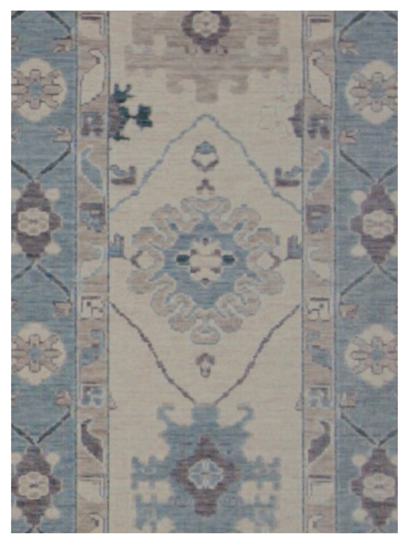 Pacific California 43091 Beige Teal Transitional Hand Finished Rugs