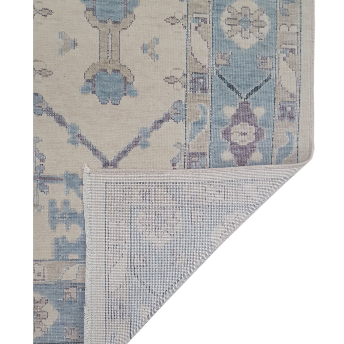 Pacific California 43091 Beige Teal Transitional Hand Finished Rugs