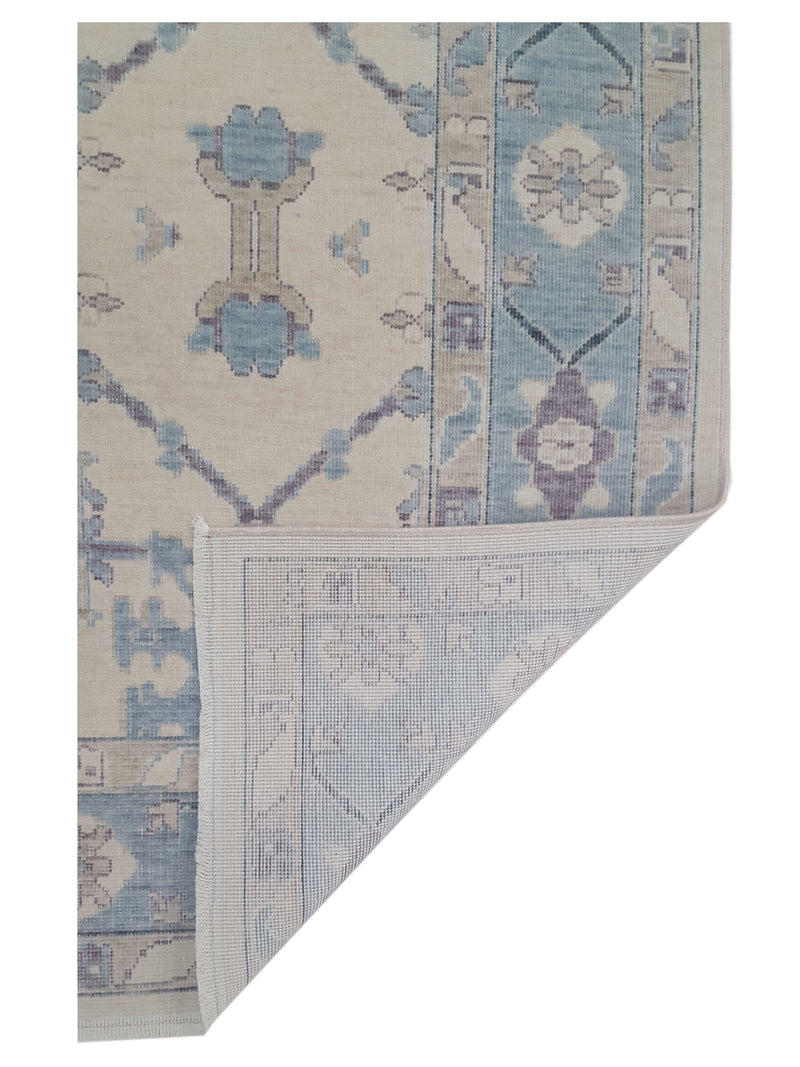 Pacific California 43091 Beige Teal Transitional Hand Finished Rugs