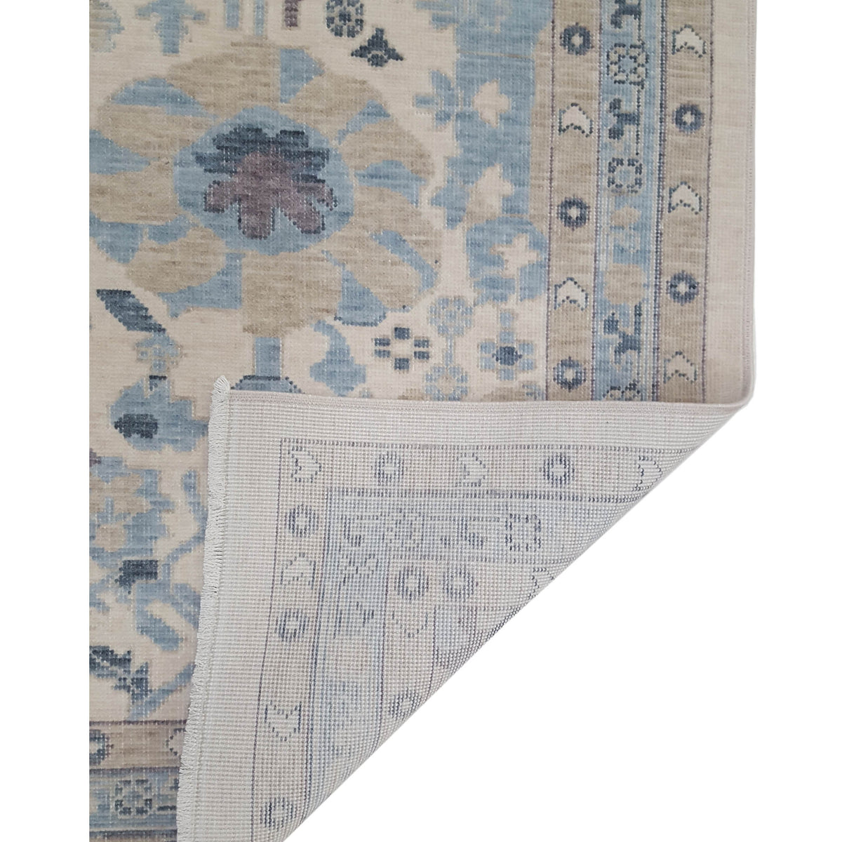 Pacific California 43101 Beige Blue Transitional Hand Finished Rugs