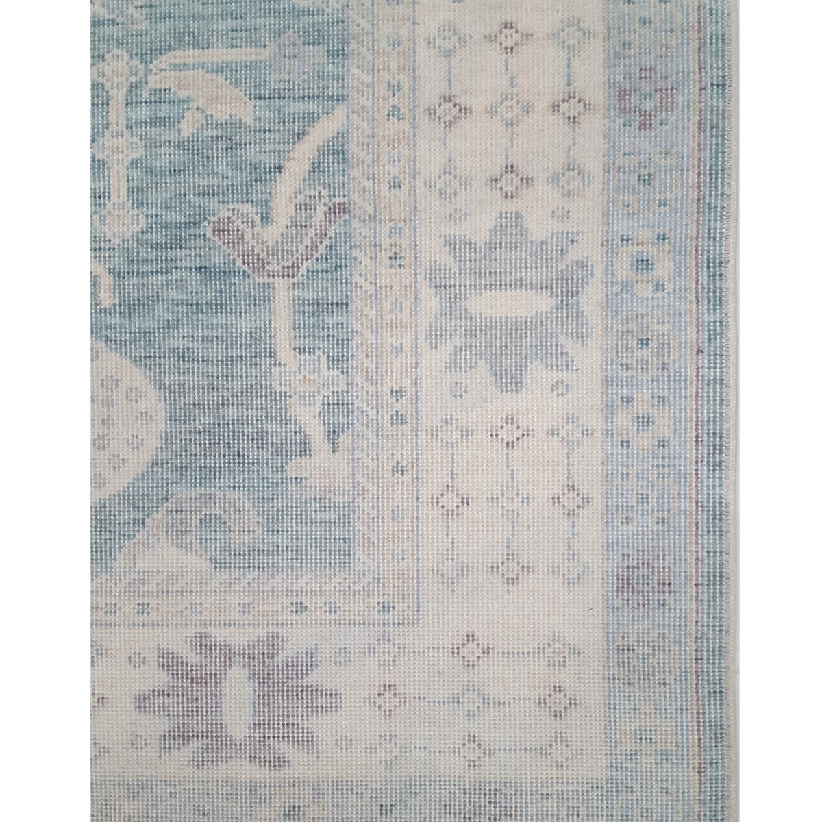 Pacific California 43105 Teal Beige Transitional Hand Finished Rugs