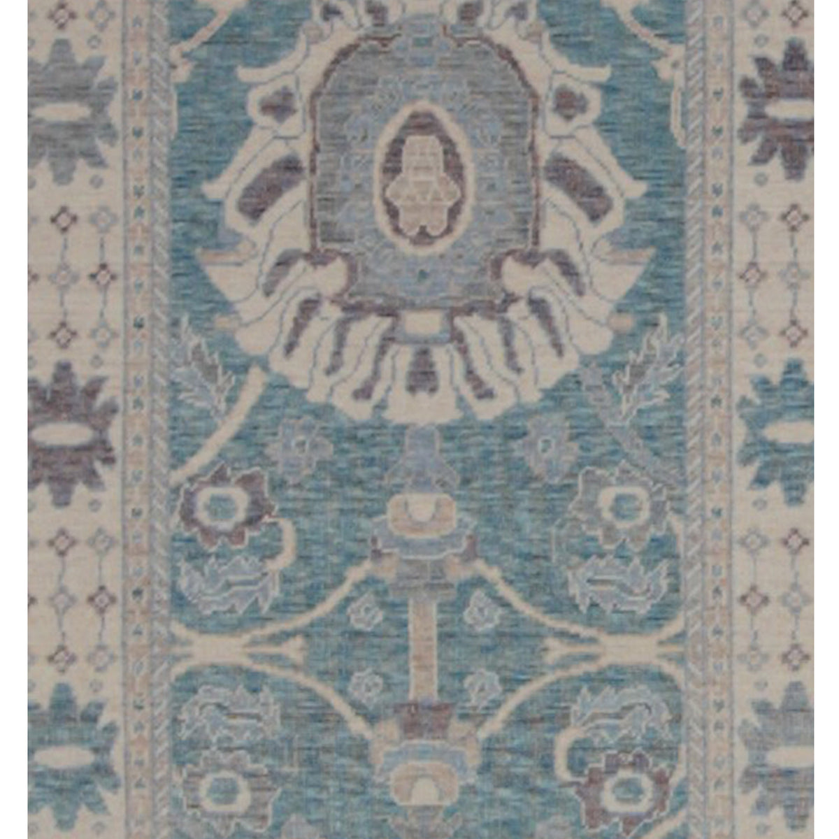 Pacific California 43105 Teal Beige Transitional Hand Finished Rugs