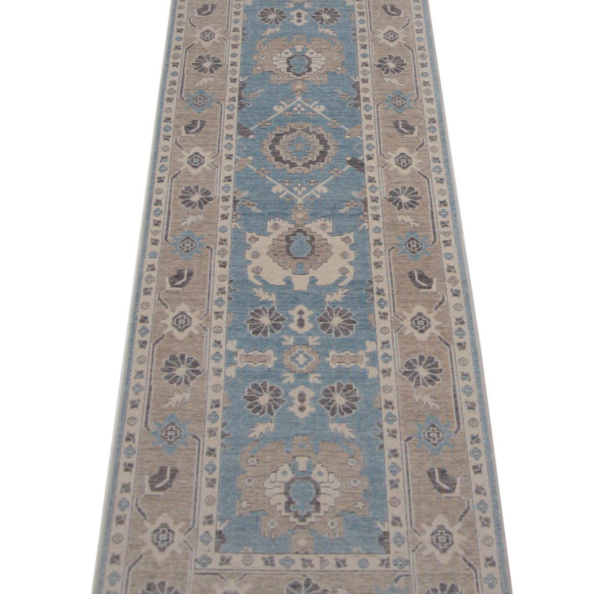 Pacific California 43108 Teal Beige Transitional Hand Finished Rugs