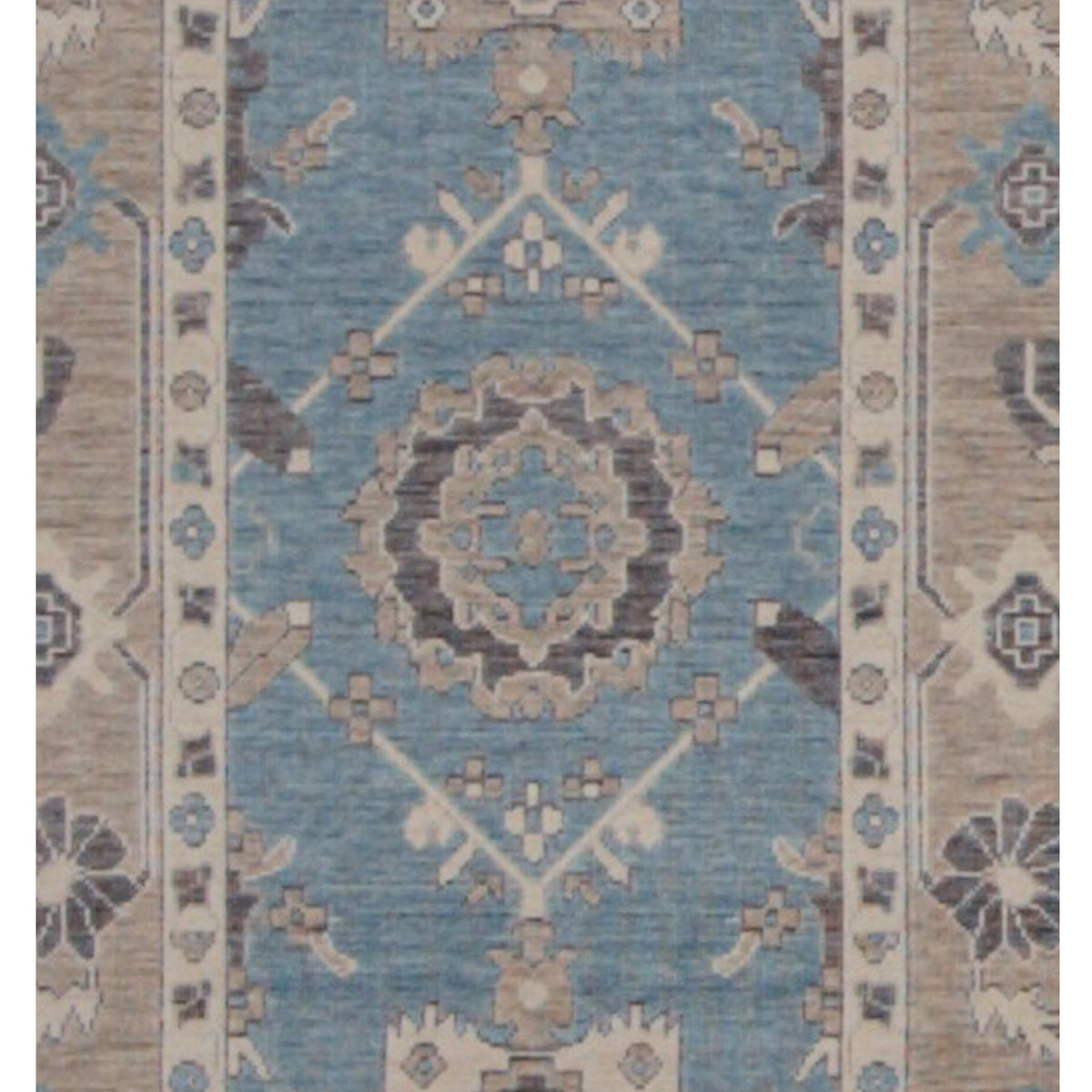 Pacific California 43108 Teal Beige Transitional Hand Finished Rugs