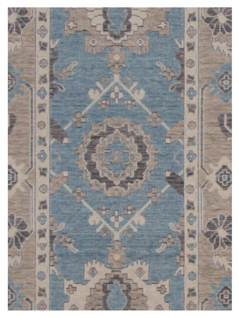 Pacific California 43108 Teal Beige Transitional Hand Finished Rugs
