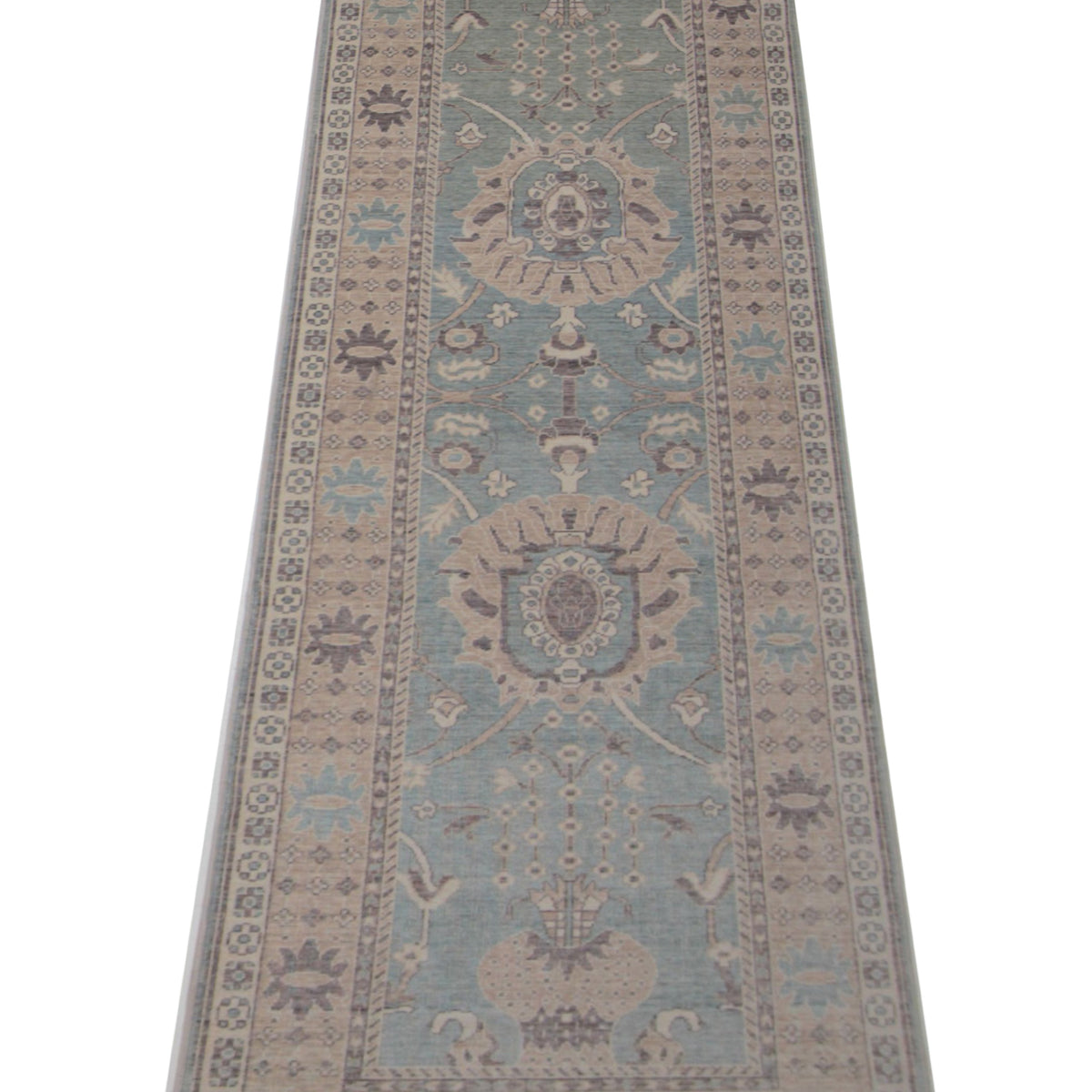 Pacific California 43109 Teal Beige Transitional Hand Finished Rugs