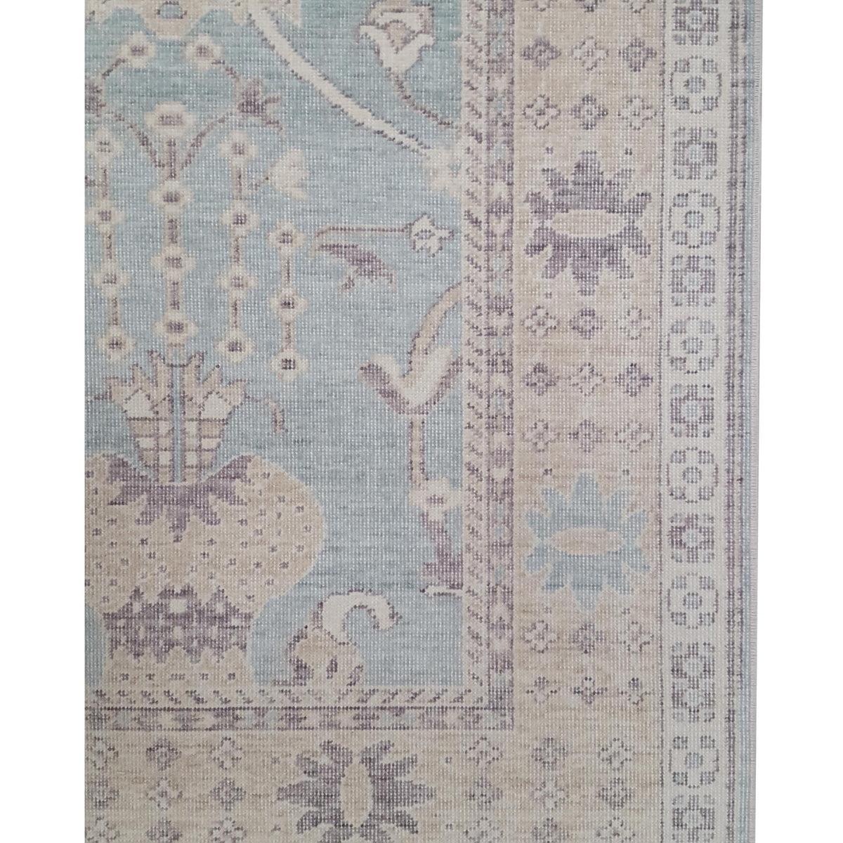 Pacific California 43109 Teal Beige Transitional Hand Finished Rugs
