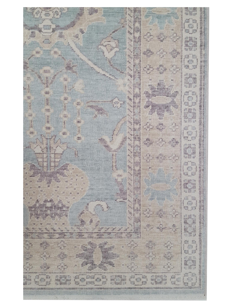 Pacific California 43109 Teal Beige Transitional Hand Finished Rugs