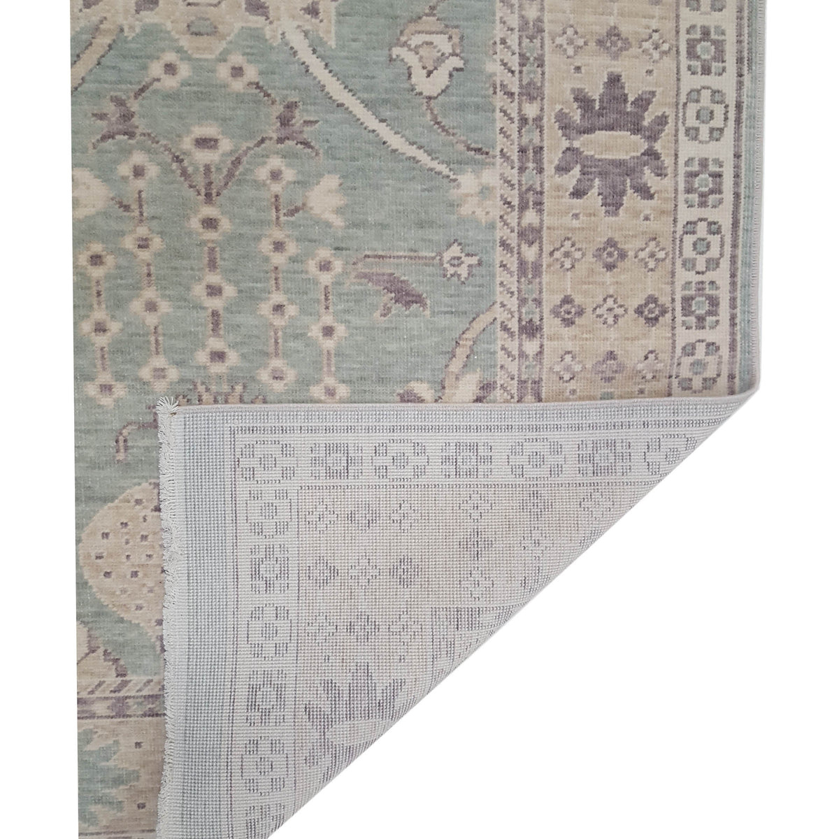Pacific California 43109 Teal Beige Transitional Hand Finished Rugs