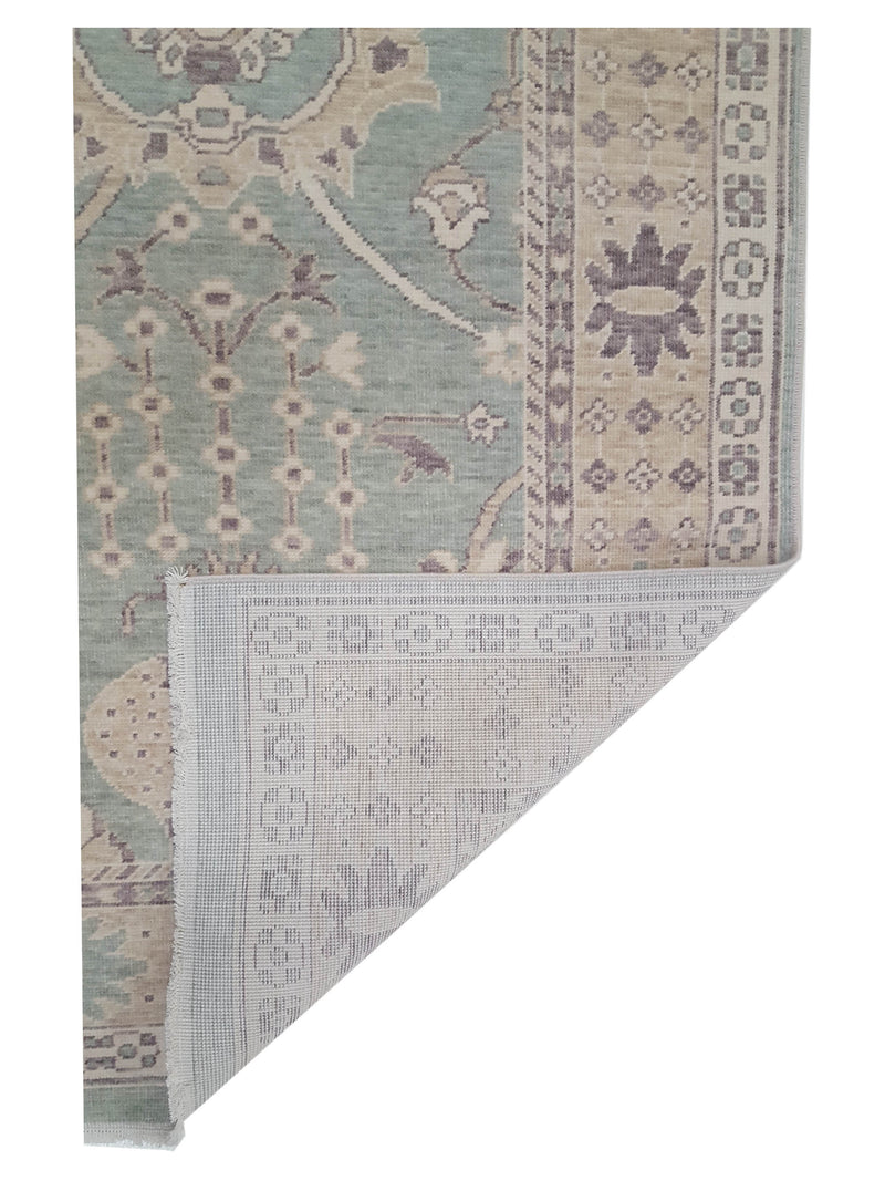 Pacific California 43109 Teal Beige Transitional Hand Finished Rugs