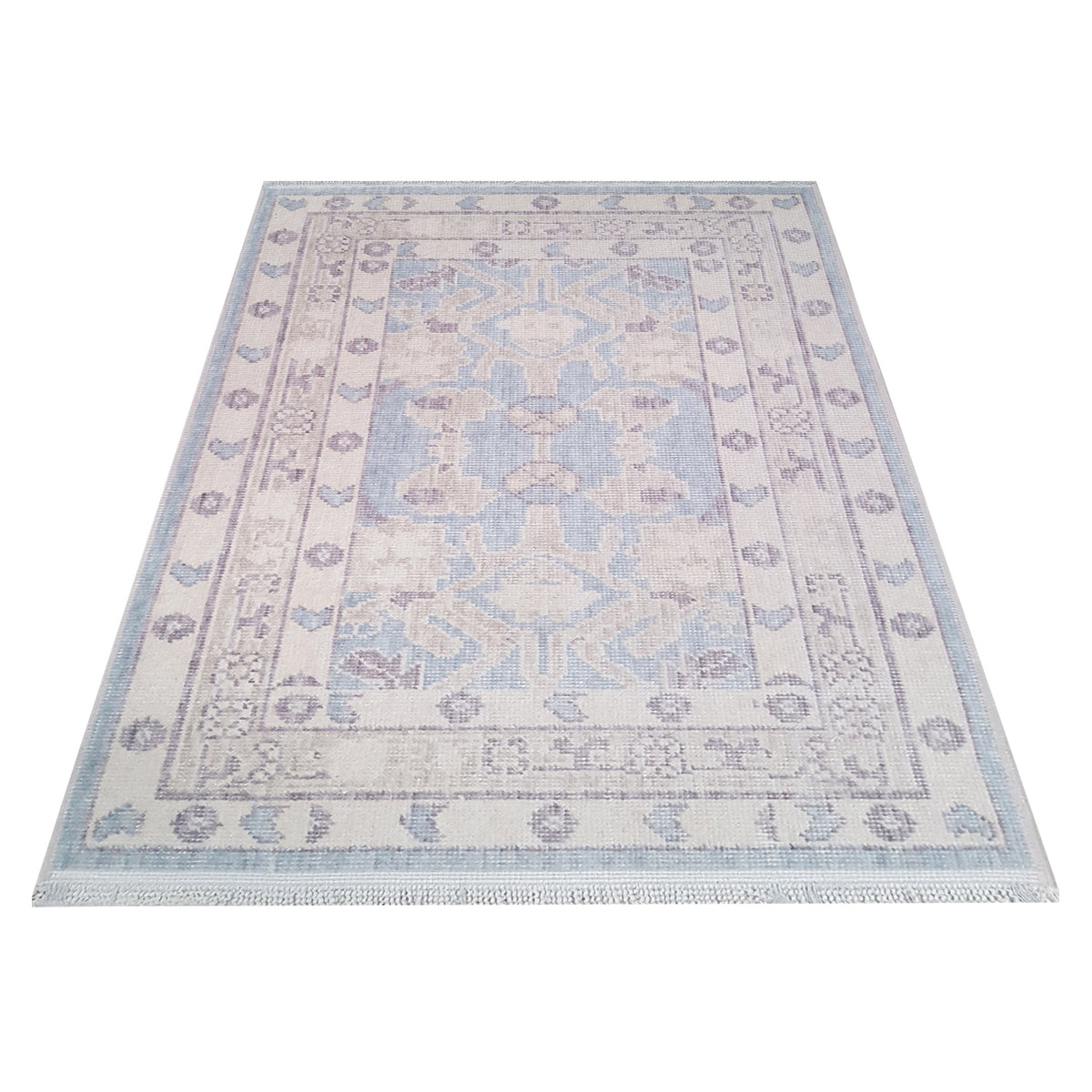 Pacific California 43153 Blue Beige Transitional Hand Finished Rugs