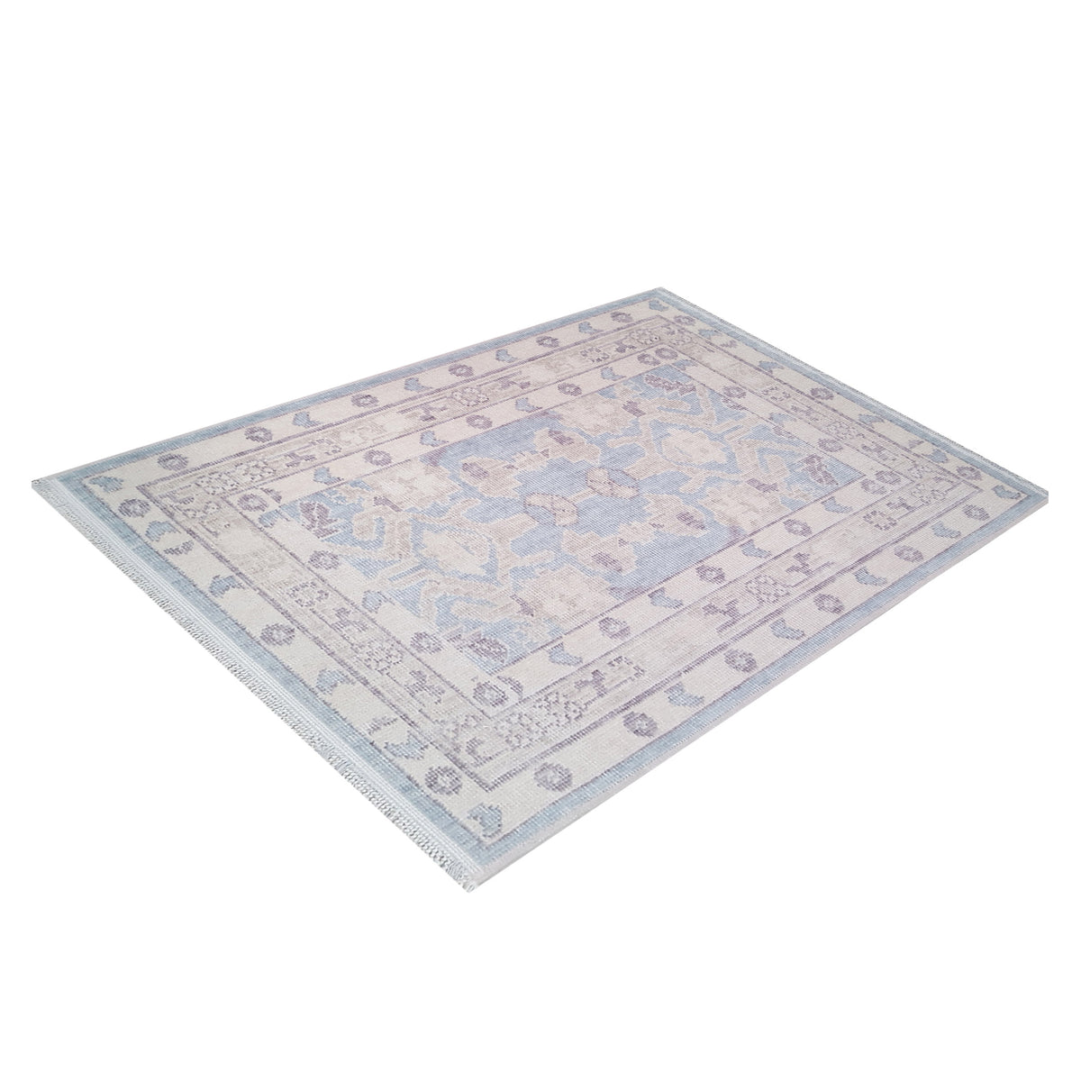 Pacific California 43153 Blue Beige Transitional Hand Finished Rugs