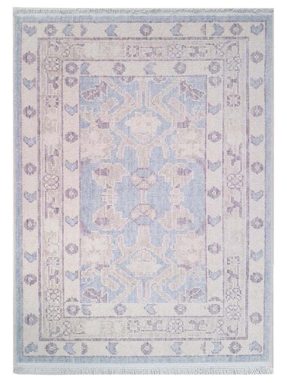 Pacific California 43153 Blue Beige Transitional Hand Finished Rugs ...