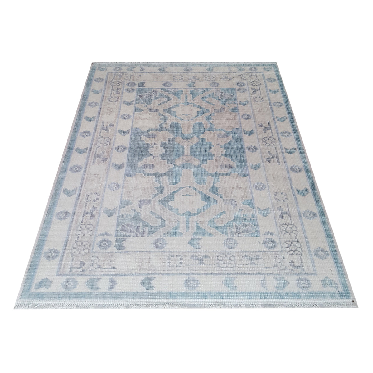 Pacific California CA-47 Teal Ivory Transitional Hand Finished Rugs