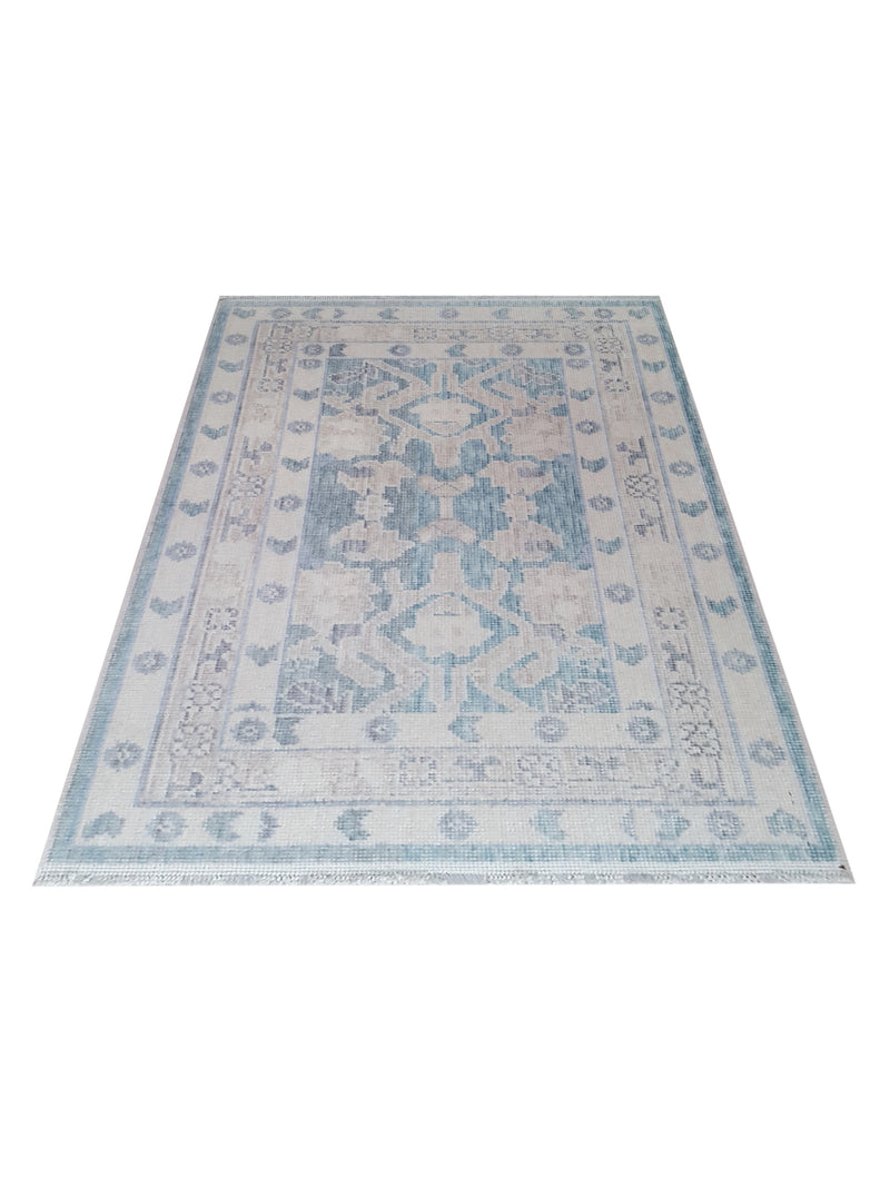 Pacific California CA-47 Teal Ivory Transitional Hand Finished Rugs