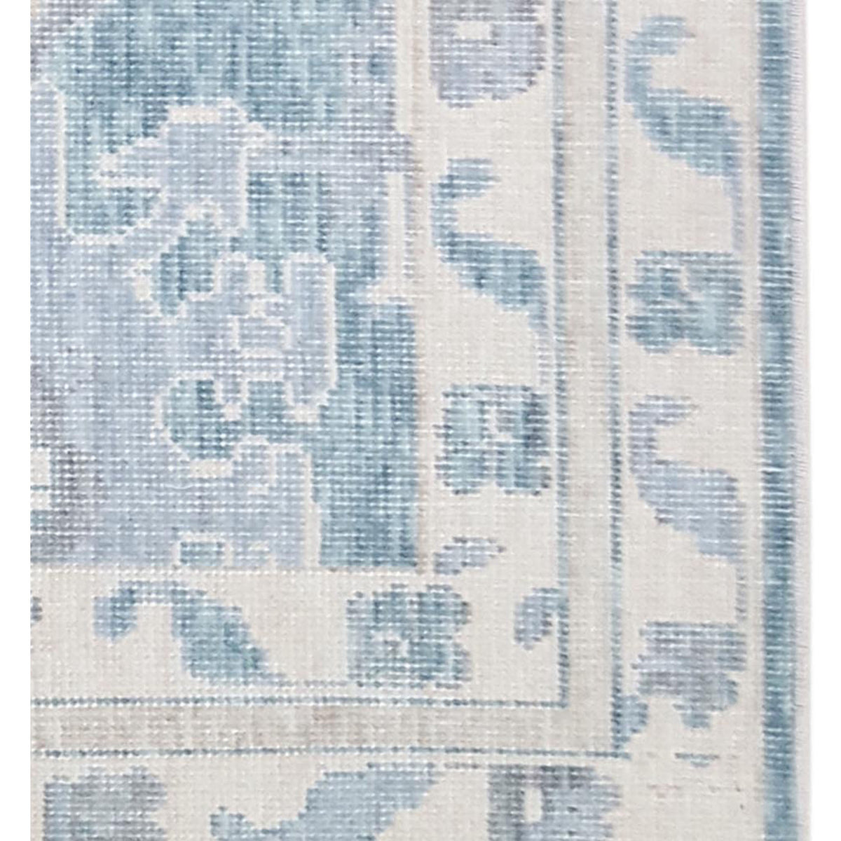 Pacific California 43158 Turquoise Ivory Transitional Hand Finished Rugs
