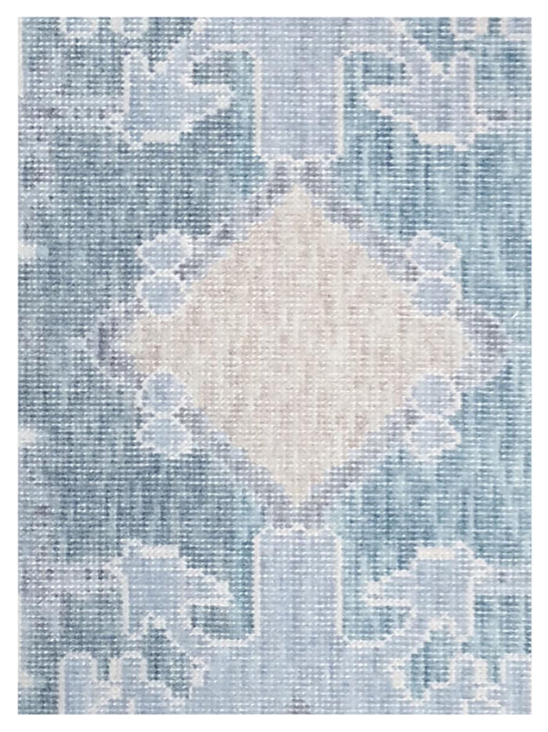 Pacific California 43158 Turquoise Ivory Transitional Hand Finished Rugs