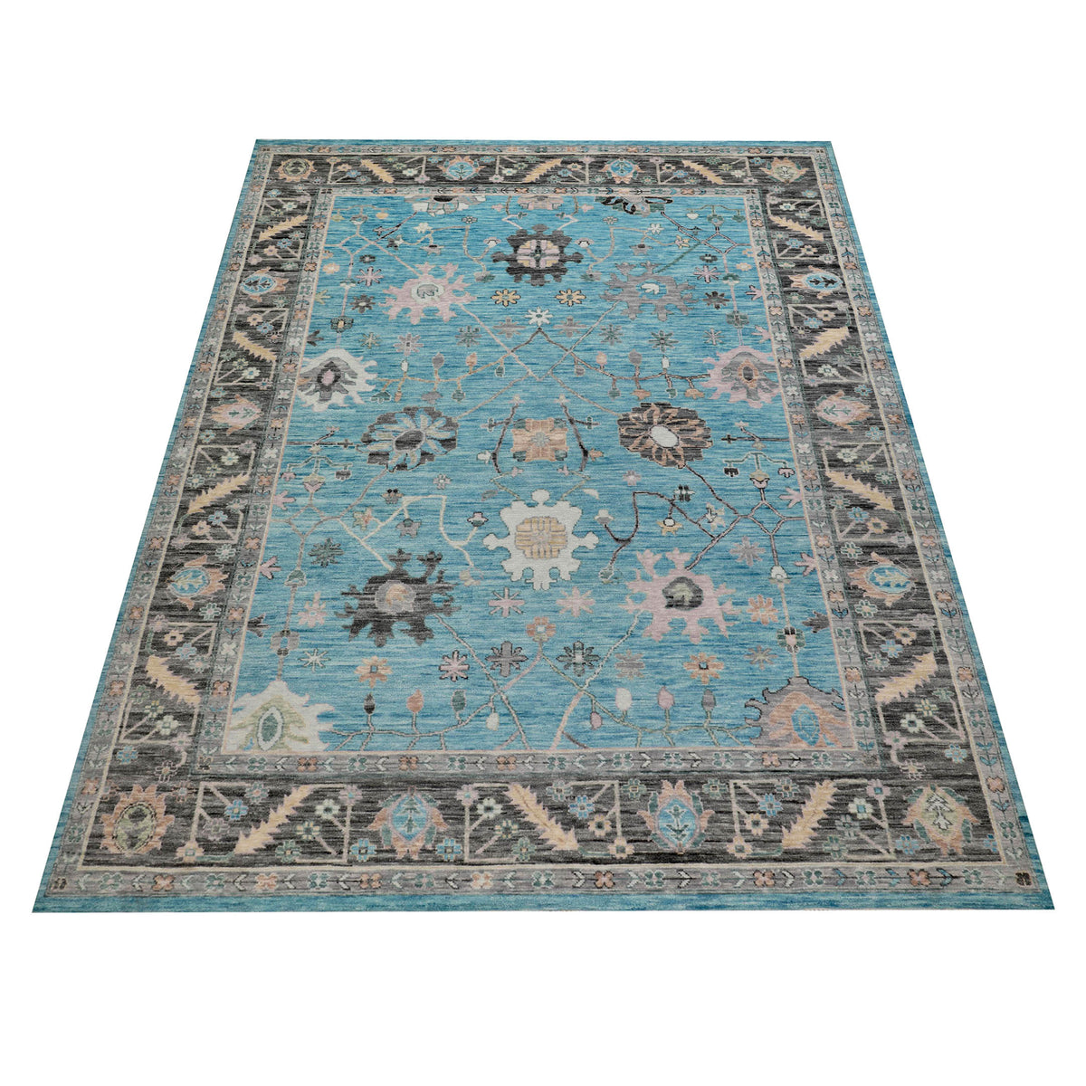Pacific Anatolian Revival 43174 Lt.Blue Charcoal Transitional Hand Knotted Rug