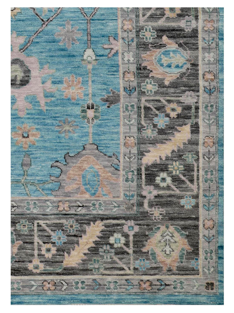 Pacific Anatolian Revival 43174 Lt.Blue Charcoal Transitional Hand Knotted Rug