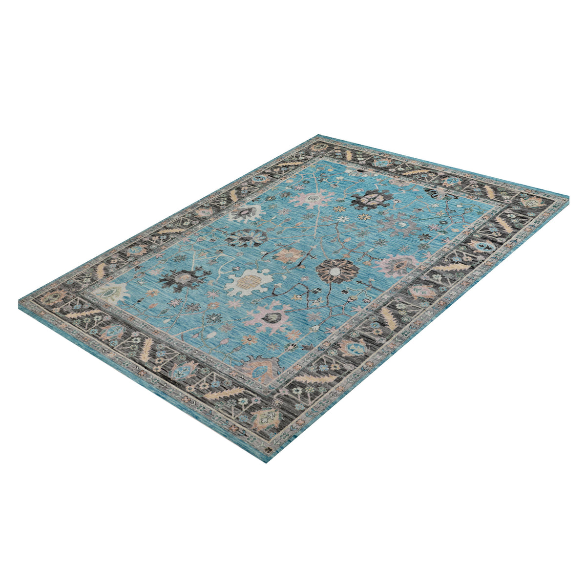 Pacific Anatolian Revival 43174 Lt.Blue Charcoal Transitional Hand Knotted Rug