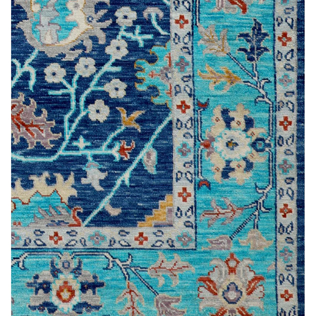 Pacific Anatolian Revival 43176 Navy Turquoise Transitional Hand Knotted Rug