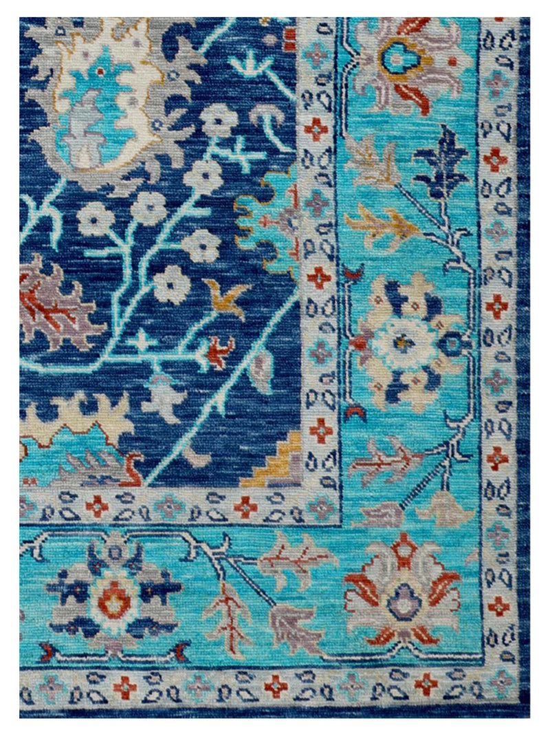 Pacific Anatolian Revival 43176 Navy Turquoise Transitional Hand Knotted Rug