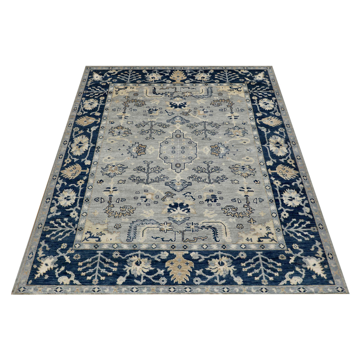 Pacific Anatolian Revival 43180 Lt.Grey Navy Transitional Hand Knotted Rug