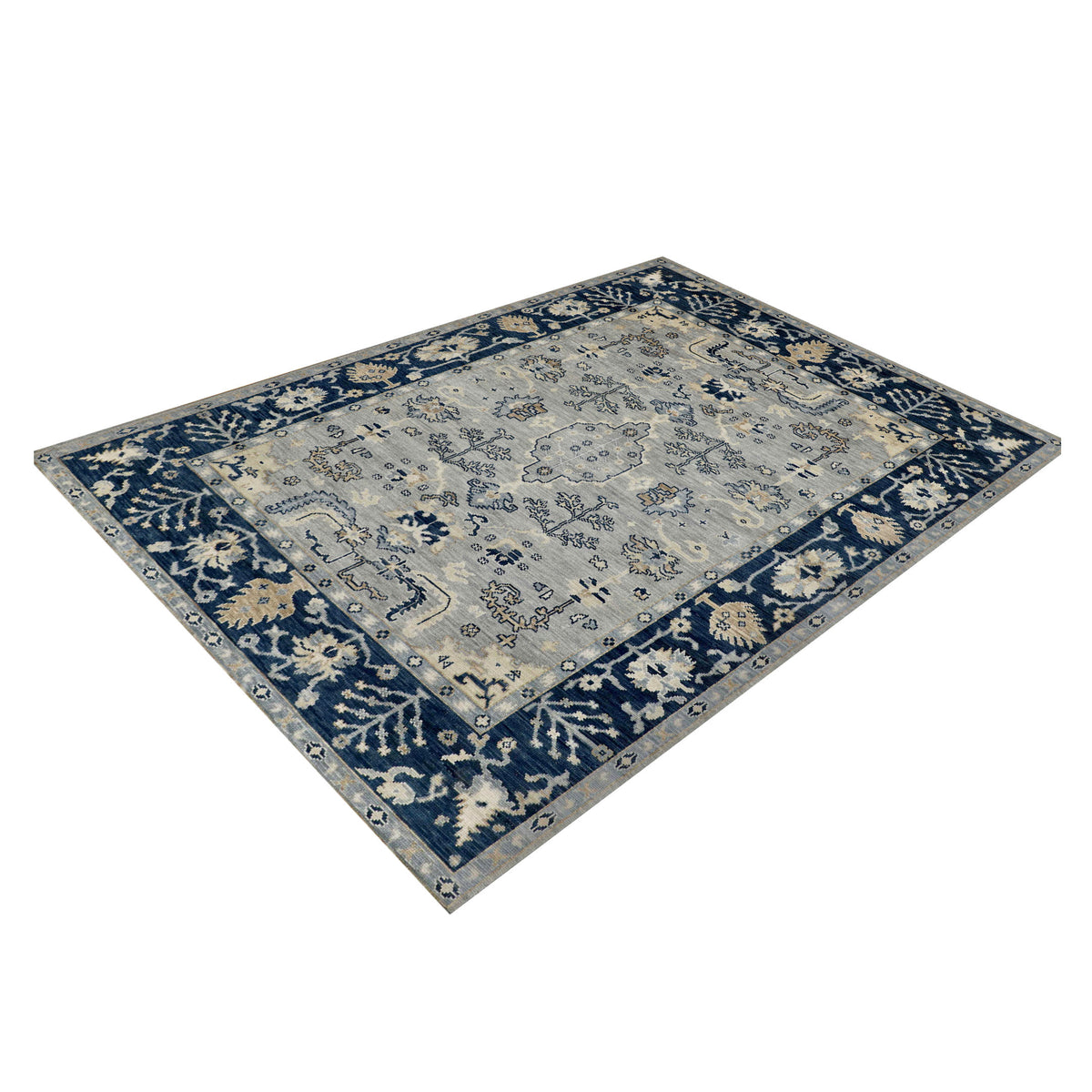 Pacific Anatolian Revival 43180 Lt.Grey Navy Transitional Hand Knotted Rug