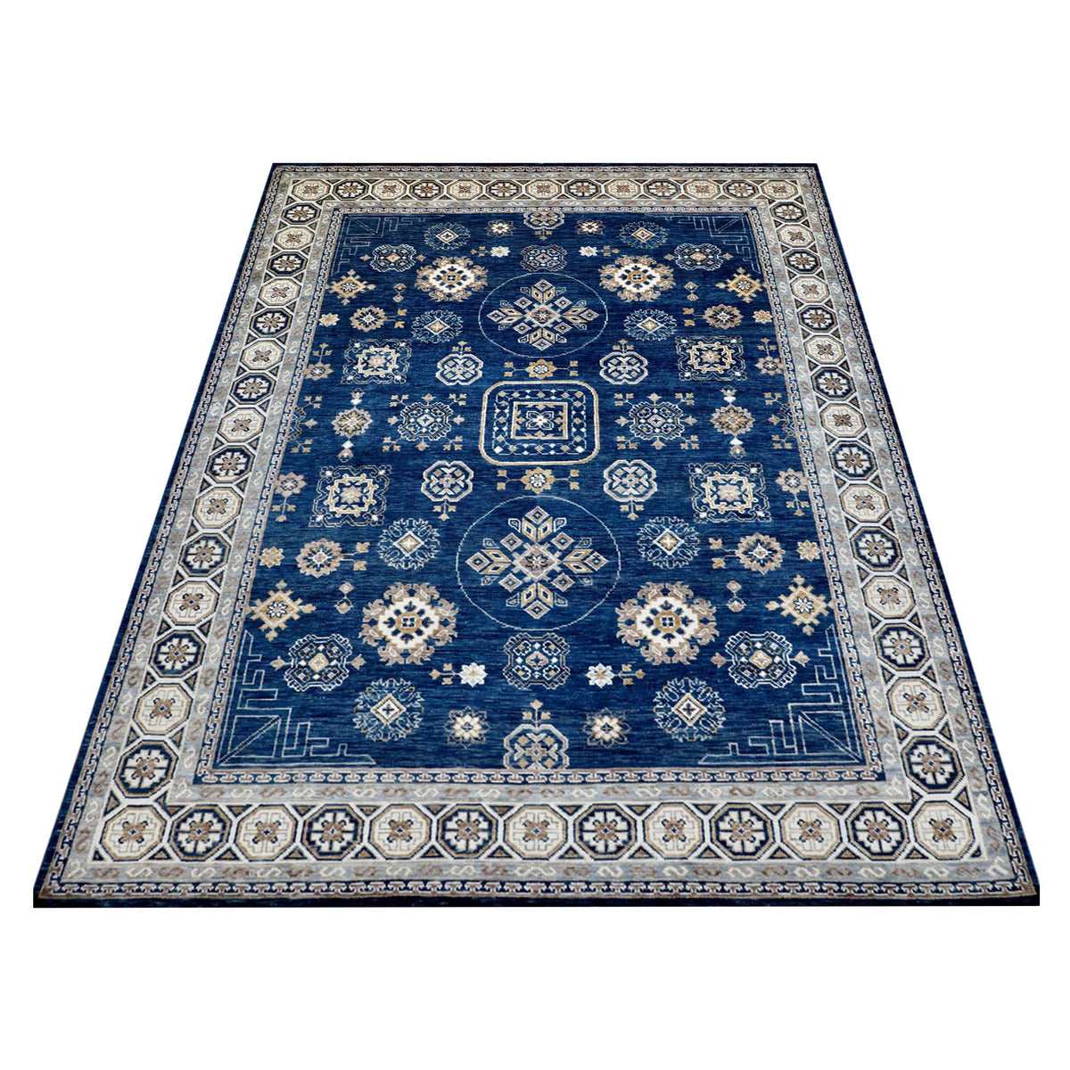Pacific Anatolian Revival 43181 Navy Ivory Transitional Hand Knotted Rug