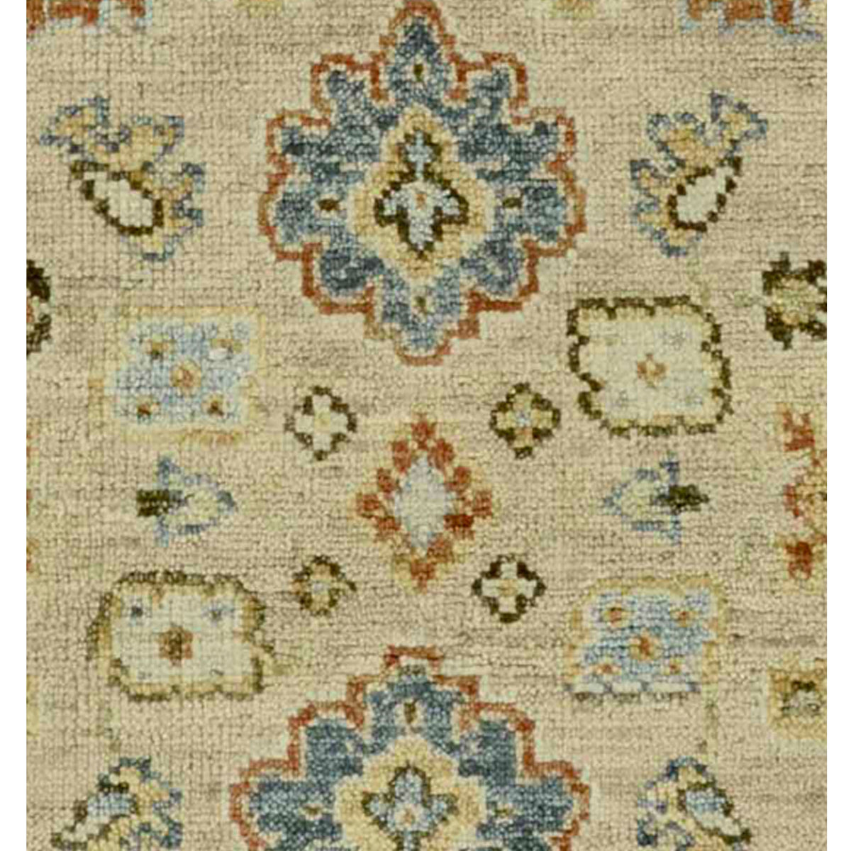 Pacific West Village 43196 Camel Blue Transitional Hand Knotted Rug