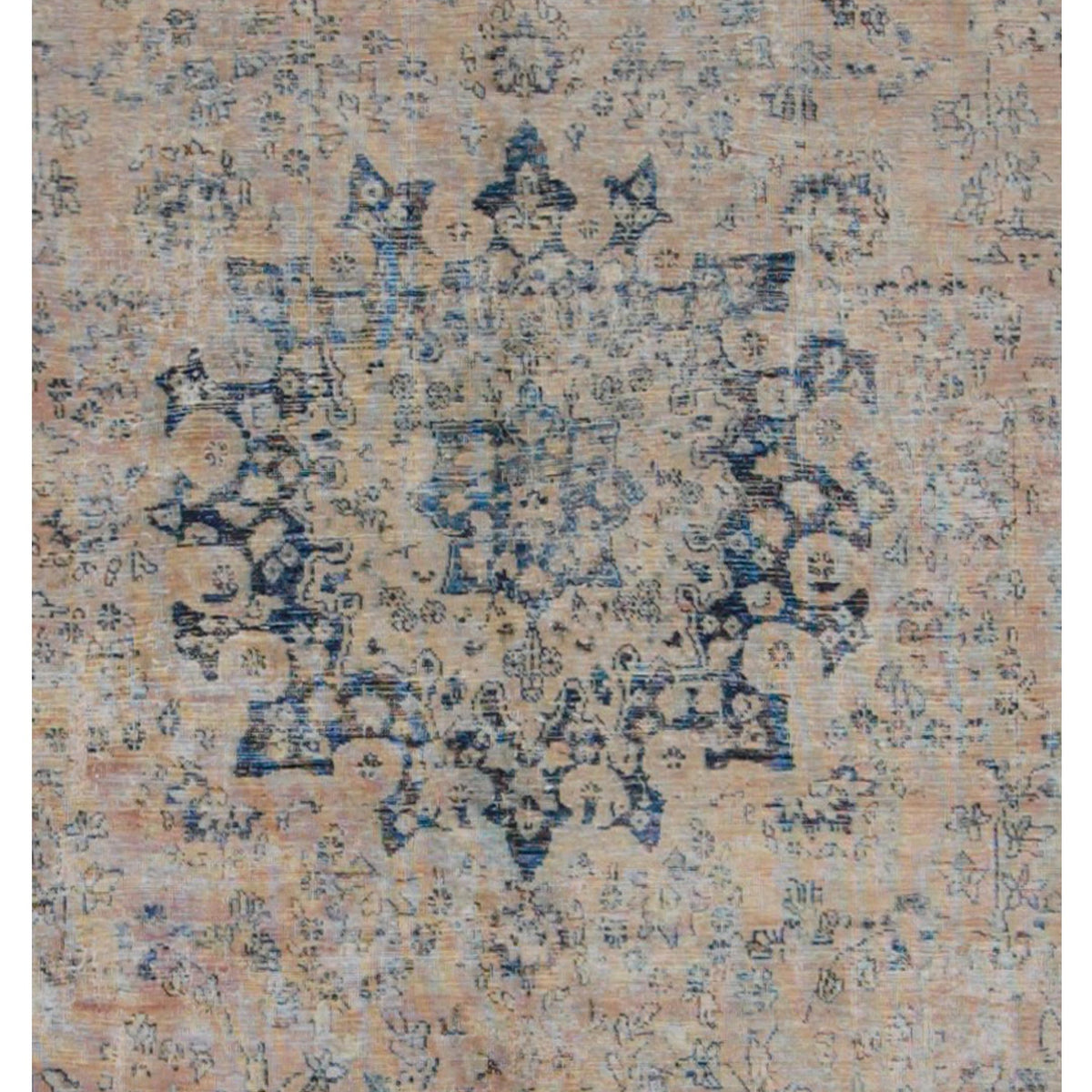 Pacific Vintage 43206 Coral Blue Vintage Hand Knotted Rug