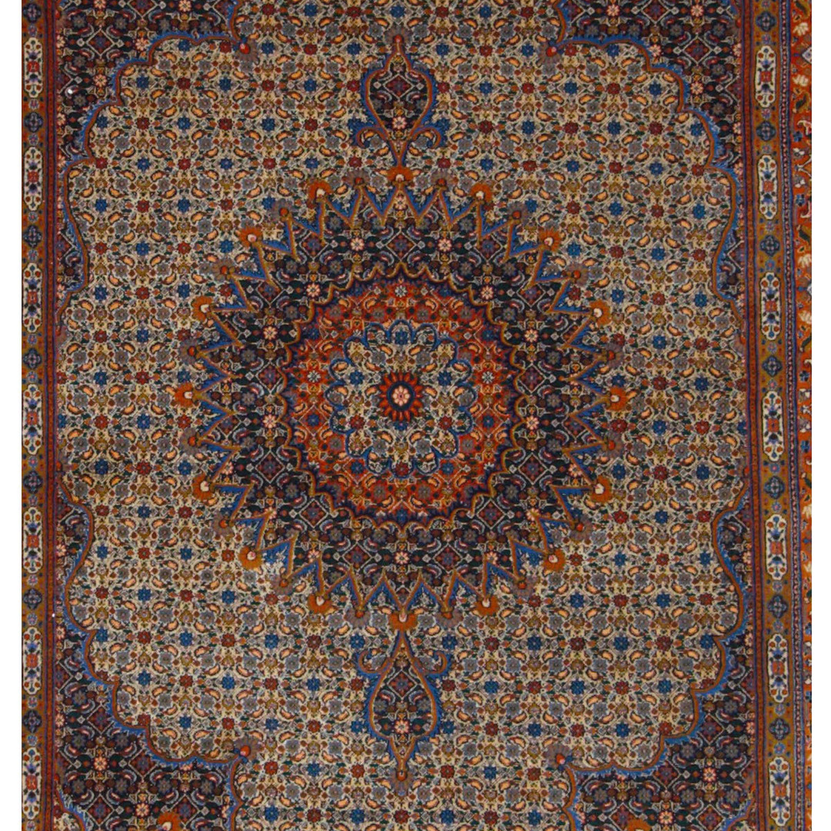 Fasa Bijar 43207 Navy Red Traditional Hand Knotted Rug