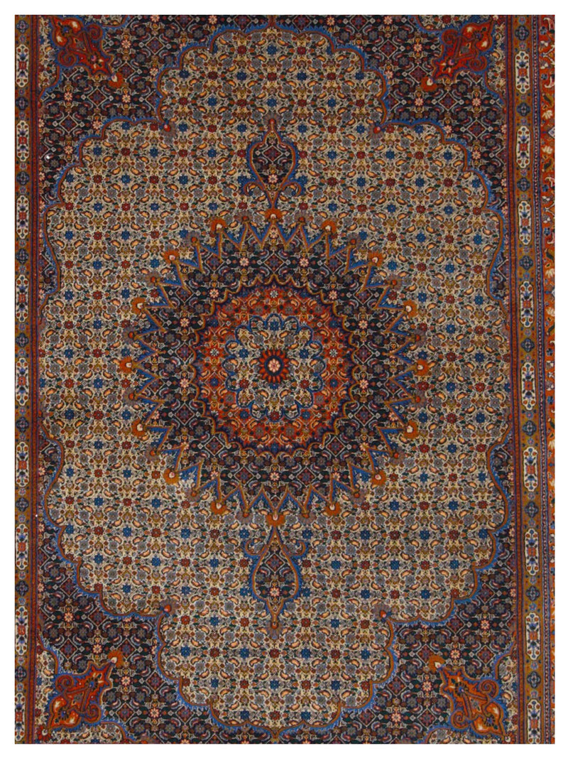 Fasa Bijar 43207 Navy Red Traditional Hand Knotted Rug