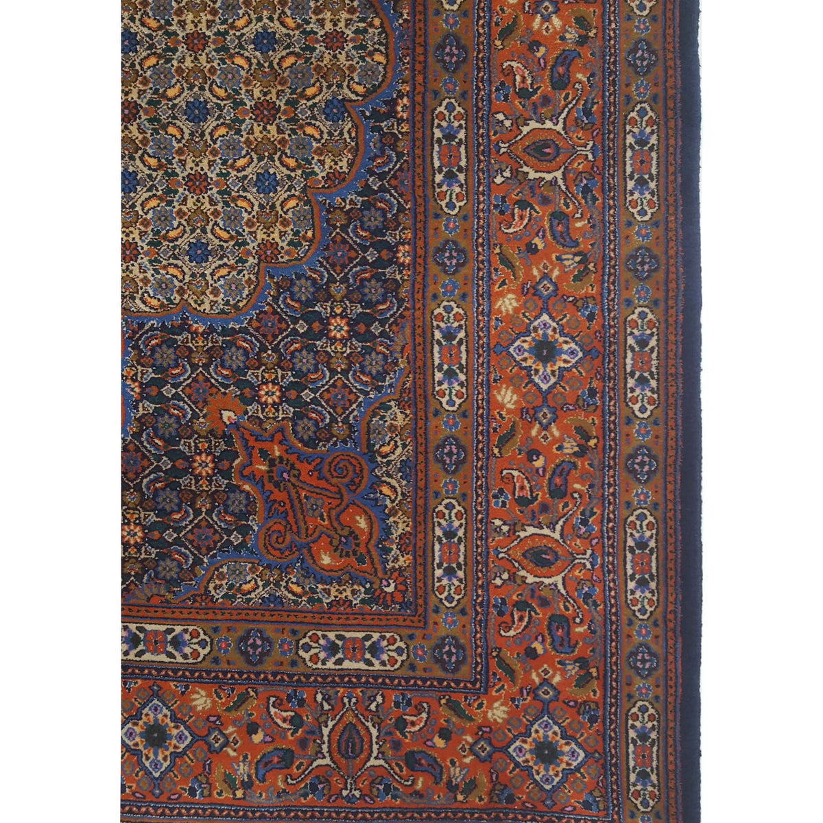 Fasa Bijar 43207 Navy Red Traditional Hand Knotted Rug
