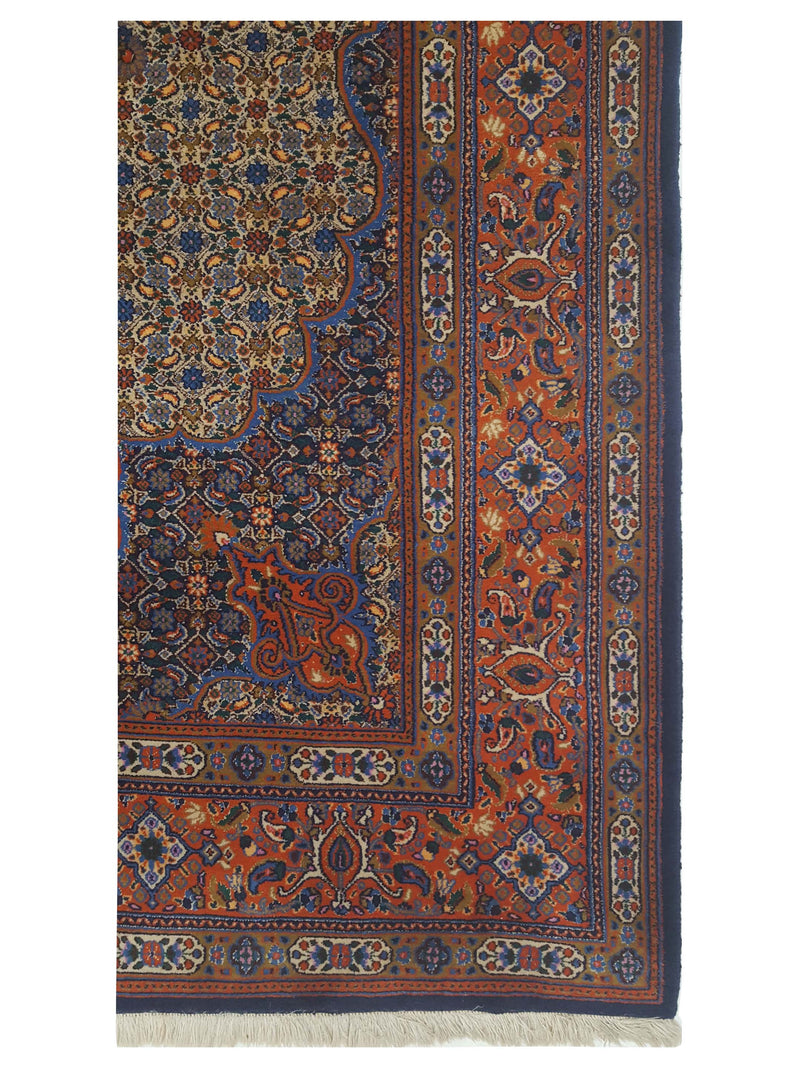 Fasa Bijar 43207 Navy Red Traditional Hand Knotted Rug